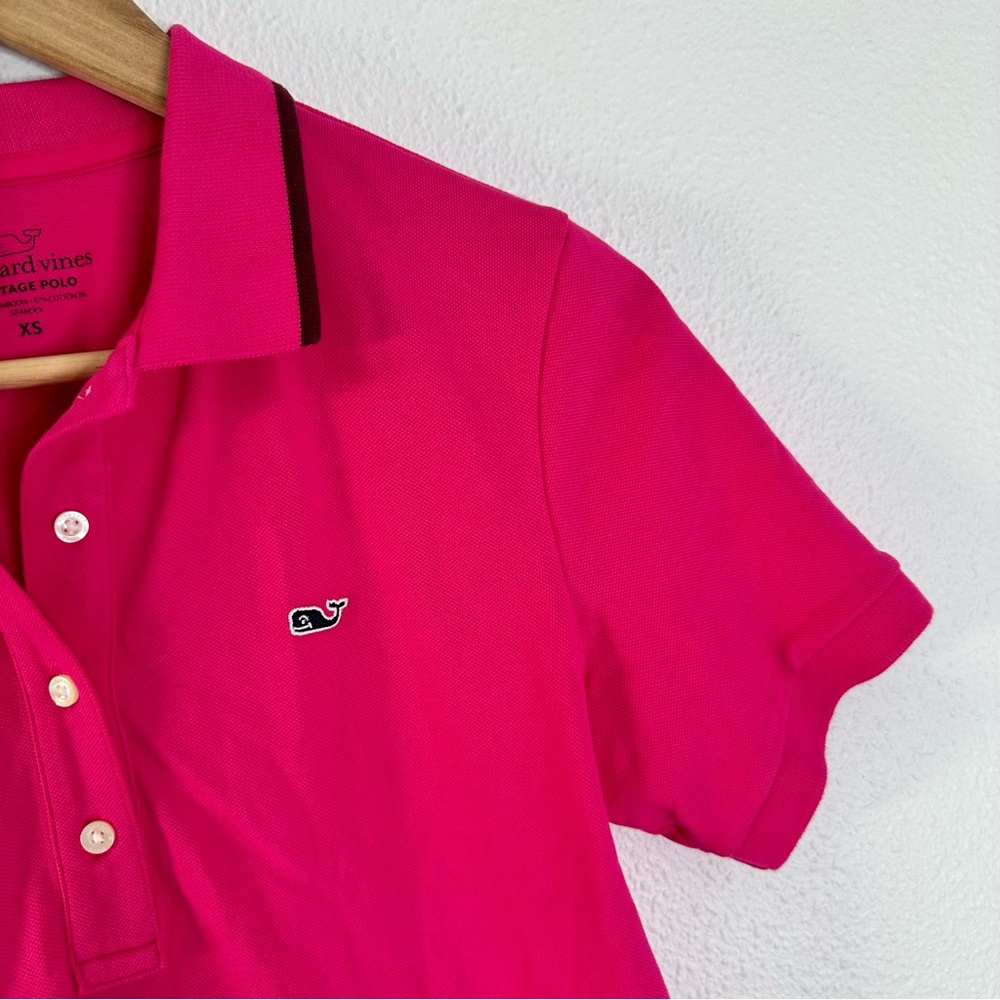 Vineyard Vines Women's Pink Short Sleeve Heritage Pique Polo Size XS - Picture 2 of 5
